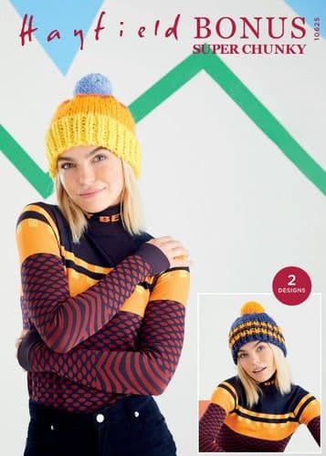Hayfield Hats Knitting Pattern in Bonus Super Chunky - 10625 PDF DOWNLOAD