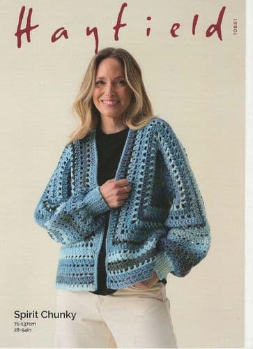 Hayfield Ladies Cardigan Crochet Pattern in Spirit Chunky (10861)
