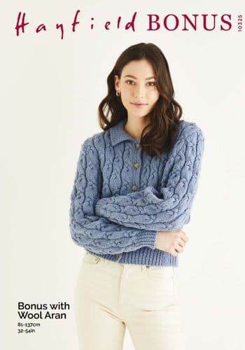 Hayfield Ladies Cardigan Knitting Pattern in Bonus Aran - 10325 PDF DOWNLOAD