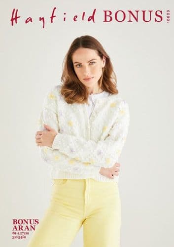 Hayfield Ladies Cardigan Knitting Pattern in Bonus Aran (10609)