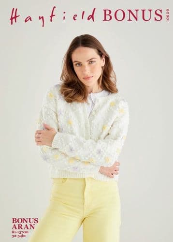 Hayfield Ladies Cardigan Knitting Pattern in Bonus Aran - 10609 PDF DOWNLOAD