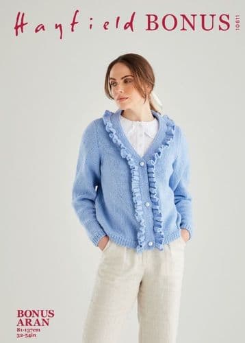 Hayfield Ladies Cardigan Knitting Pattern in Bonus Aran - 10611 PDF DOWNLOAD