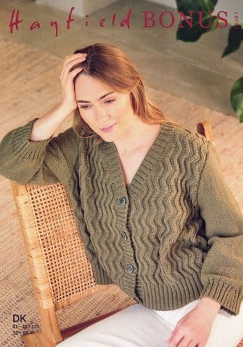 Hayfield Ladies Cardigan Knitting Pattern in Bonus DK (10267)