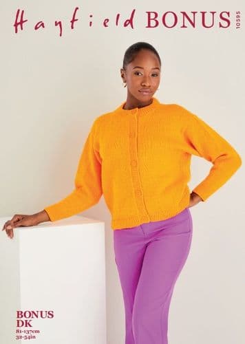 Hayfield Ladies Cardigan Knitting Pattern in Bonus DK - 10595 PDF DOWNLOAD
