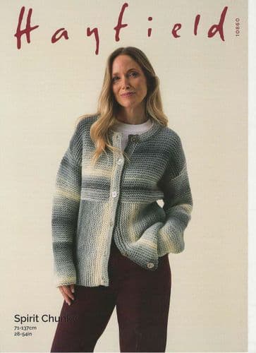 Hayfield Ladies Cardigan Knitting Pattern in Spirit Chunky (10860)