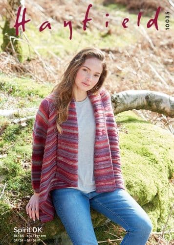 Hayfield Ladies Cardigan Knitting Pattern in Spirit DK - 10035 PDF DOWNLOAD