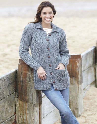 Hayfield Ladies Cardigans Knitting Pattern in Aran Tweed - 7895 PDF DOWNLOAD