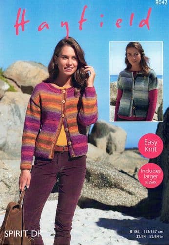 Hayfield Ladies Cardigans Knitting Pattern in Spirit DK (8042)