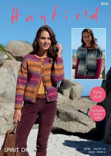 Hayfield Ladies Cardigans Knitting Pattern in Spirit DK - 8042 PDF DOWNLOAD