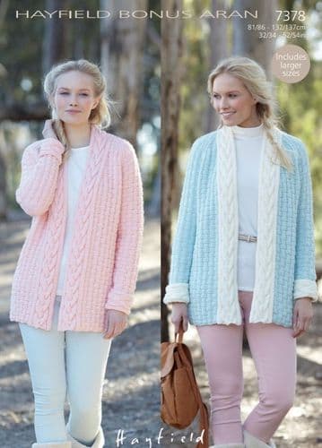 Hayfield Ladies Coat Knitting Pattern in Bonus Aran - 7378 PDF DOWNLOAD