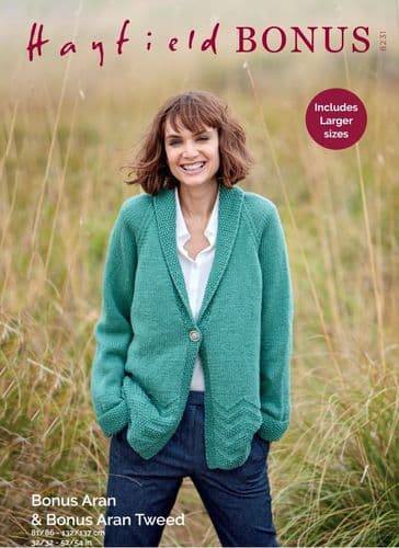 Hayfield Ladies Jacket Knitting Pattern in Aran Tweed - 8231 PDF DOWNLOAD