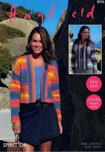 Hayfield Ladies Jackets Knitting Pattern in Spirit DK (8036)