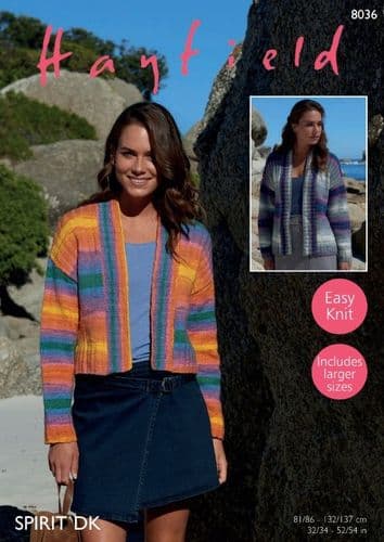 Hayfield Ladies Jackets Knitting Pattern in Spirit DK - 8036 PDF DOWNLOAD