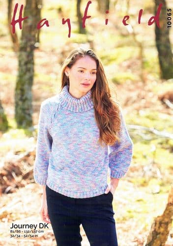 Hayfield Ladies Kimono Sweater Knitting Pattern in Journey DK (10065)