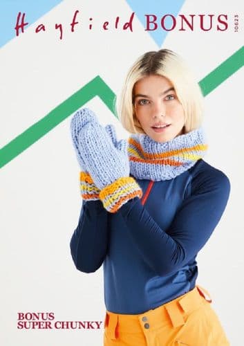 Hayfield Ladies & Mens Snood & Mittens Knitting Pattern in Bonus Super Chunky (10623)