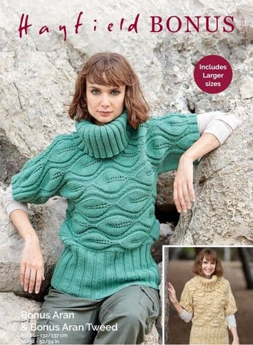 Hayfield Ladies Sweater Knitting Pattern in Aran Tweed - 8228 PDF DOWNLOAD