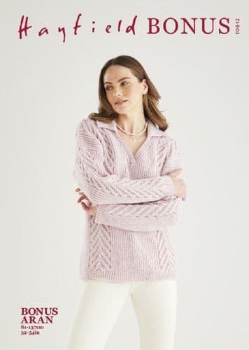 Hayfield Ladies Sweater Knitting Pattern in Bonus Aran (10612)