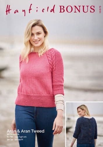 Hayfield Ladies Top Knitting Pattern in Bonus Aran - 10075 PDF DOWNLOAD