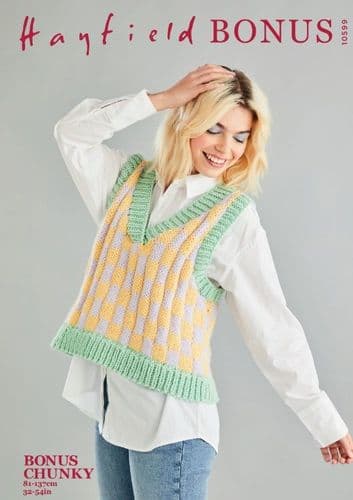 Hayfield Ladies Vest Knitting Pattern in Bonus Chunky - 10599 PDF DOWNLOAD