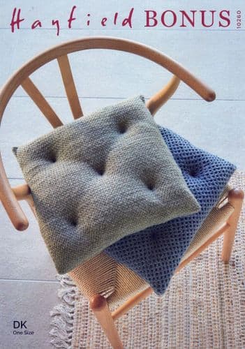 Hayfield Seat Pads Knitting Pattern in Bonus DK (10260)