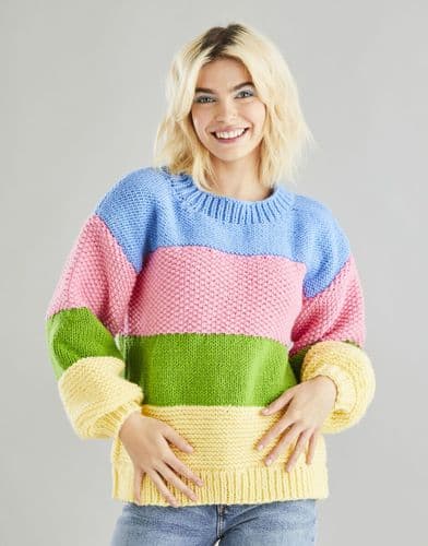 Hayfield Sweater Knitting Pattern in Bonus Chunky (10602)