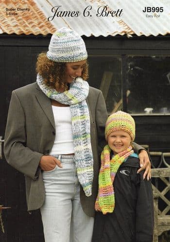 James C Brett Accessories Knitting Pattern in Undertones Super Chunky (995)