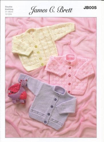 James C Brett Babies Cardigans Baby DK Knitting Pattern (JB005)