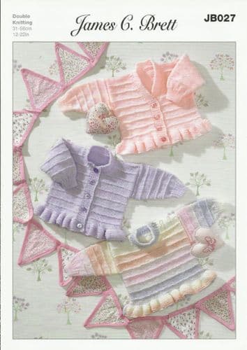 James C Brett Babies Cardigans & Sweater Baby DK Knitting Pattern (JB027)