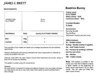 James C Brett Beatrice Bunny Toy Crochet Pattern in Flutterby Chunky (JB932)