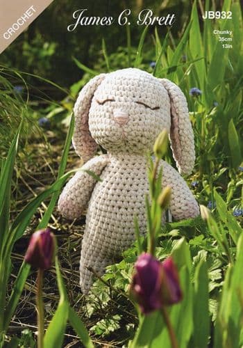 James C Brett Beatrice Bunny Toy Crochet Pattern in Flutterby Chunky (JB932)