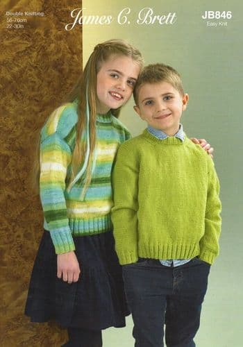 James C Brett Childrens Sweater Knitting Pattern in Aurora DK (846)
