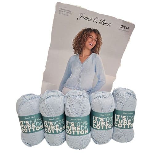 James C Brett It's Pure Cotton DK Cardigan Kit