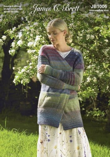 James C Brett Ladies Cardigan Knitting Pattern in Emotions DK (1006)