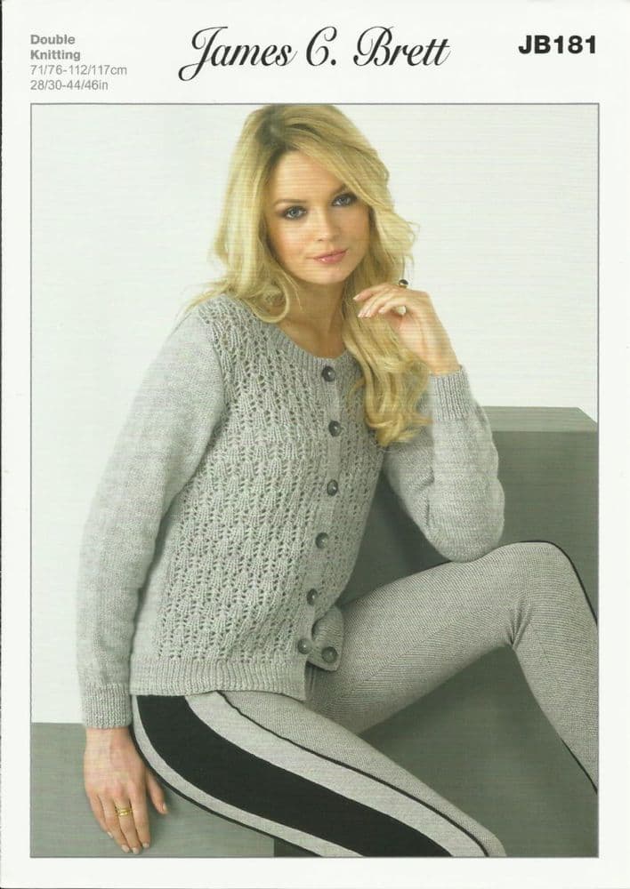 James C Brett Ladies Cardigans in DK with Merino Knitting Pattern JB181