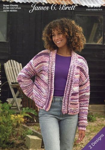 James C Brett Ladies Cardigans Knitting Pattern in Undertones Super Chunky (998)
