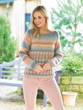 James C Brett Ladies Sweater Knitting Pattern in Marble Chunky (JB435)