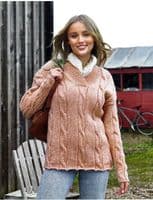 James C Brett Ladies Sweaters Knitting Patterns in Croftland Scandi Aran (JB916)