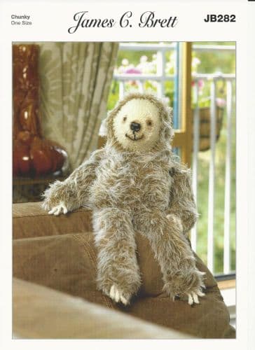 James C Brett Laid Back Larry Sloth Toy Knitting Pattern (JB282)