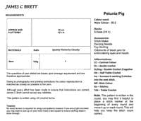 James C Brett Petunia Pig Toy Crochet Pattern in Flutterby Chunky (JB937)