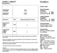 James C Brett Pumpkin Toy Crochet Pattern in Flutterby Chunky & Huggable Super Chunky (JB952)