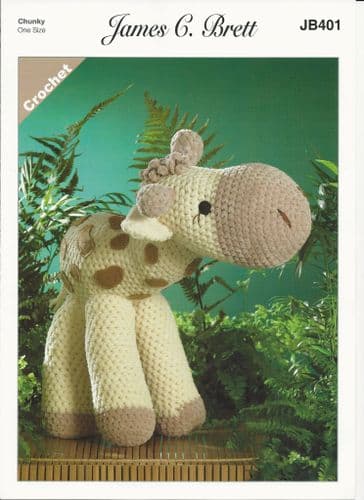 James C Brett Sunshine the Giraffe Crochet Pattern in Flutterby Chunky (JB401)
