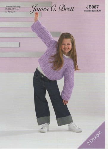James C Brett Sweater and Cover Up Knitting Pattern (JB987)