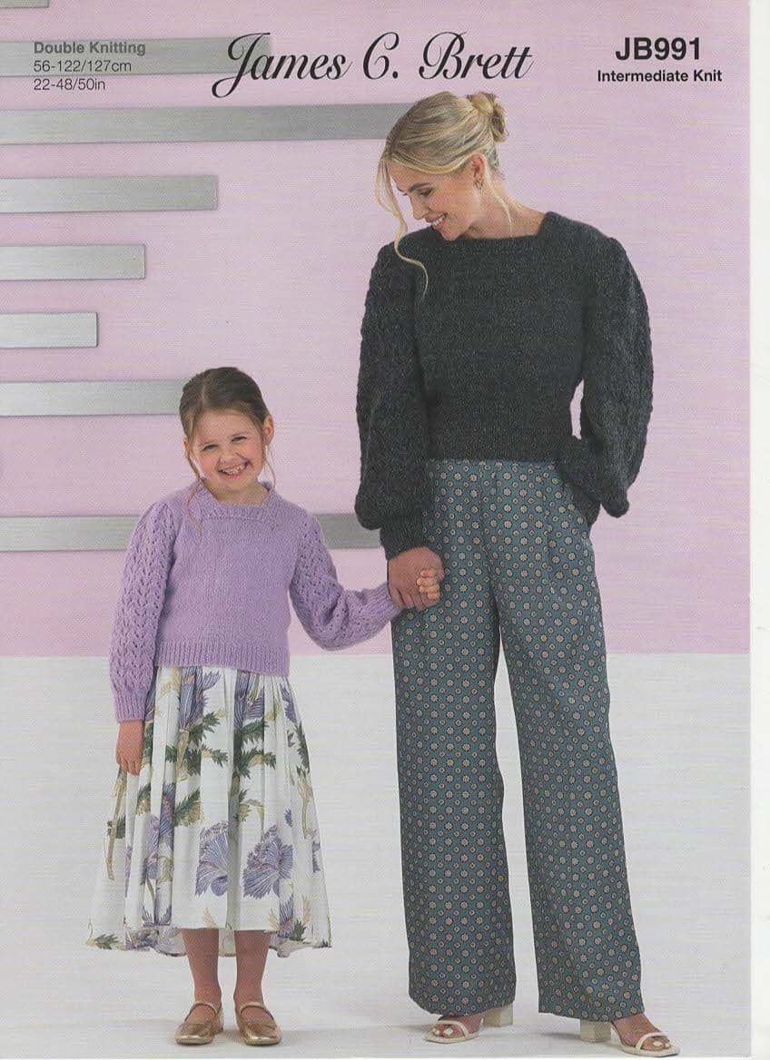 James C Brett Sweater Knitting Pattern JB991
