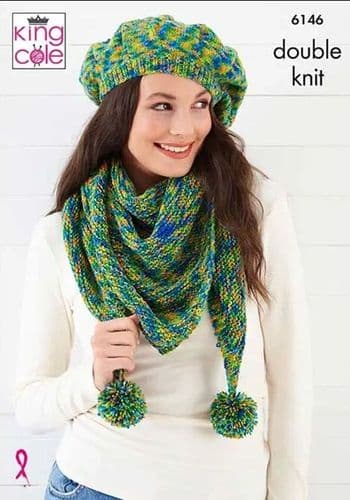 King Cole Accessories Knitting Pattern in Jitterbug Dk (6146)