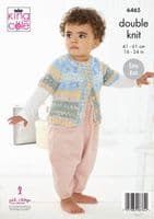 King Cole Babies Cardigan & Sweater Knitting Pattern in Fjord Baby Dk (6465)