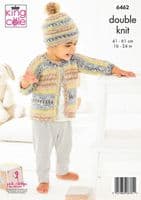 King Cole Babies Cardigans & Hat Knitting Pattern in Fjord Baby Dk (6462)
