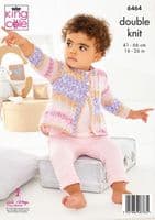 King Cole Babies Coats Knitting Pattern in Fjord Baby Dk (6464)