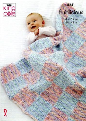 King Cole Blankets & Teddy Knitting Pattern in Fruitilicious (6241)