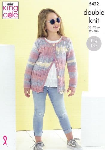 King Cole Cardigans Knitting Pattern in Beaches DK (5422)