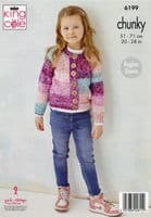 King Cole Childrens Cardigan & Sweater Knitting Pattern in Hedgerow Chunky (6199)